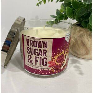 Bath & Body Works “Brown Sugar & Fig” New 3 Wick Candle